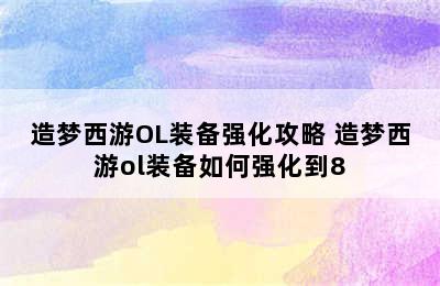 造梦西游OL装备强化攻略 造梦西游ol装备如何强化到8